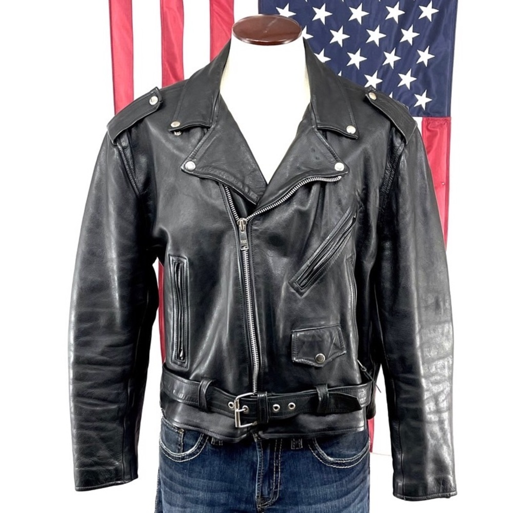 ICS New York- Vintage Men’s Leather Biker Jacket